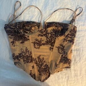 Miaou Brown Aphex Corset top
